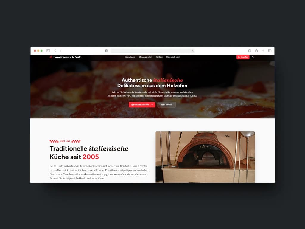 Modernes Websystem mit eigenem CMS für Gastronom